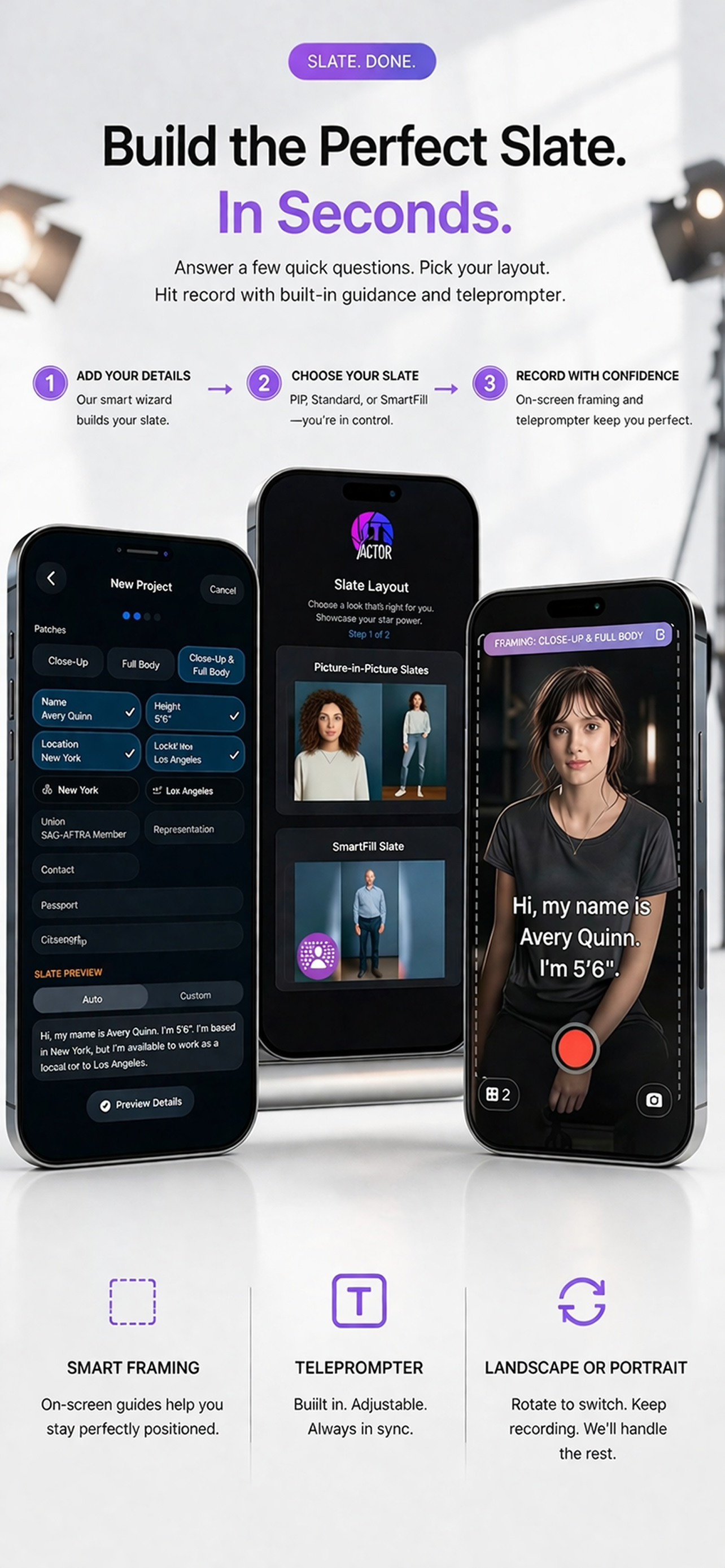 iT Factor slate setup flow on iPhone