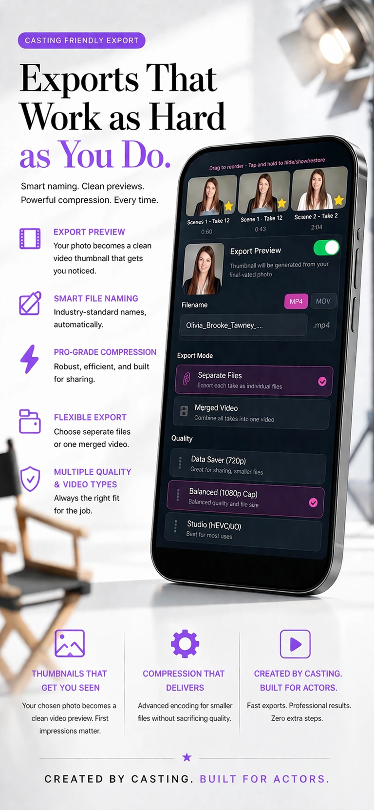 iT Factor export screen on iPhone